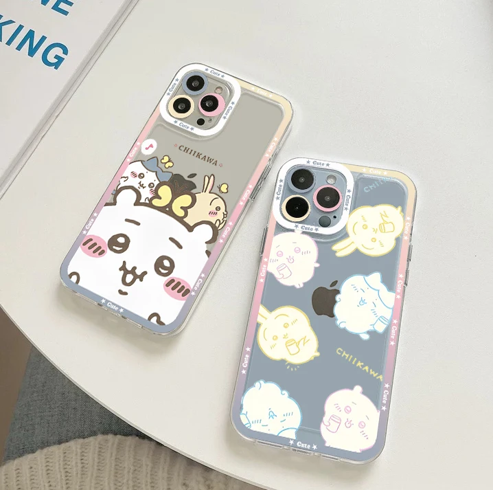 

Cute Cartoon Chiikawa Phone Case For iPhone 11 12 13 14 Mini Pro Max XR X XS TPU Clear Case For 8 7 6 Plus SE 2020