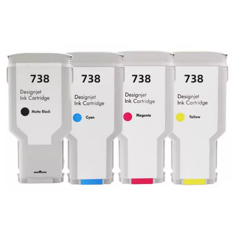 738 Совместимый картридж для чернил HP738 Ink 676M6A 676M7A 676M8A 498N8A Premium Color Inkjet HP DesignJet T950 T850