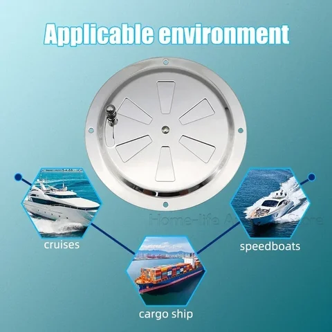 Воздушная жалюзи, вентиляционное отверстие 125 мм, нержавеющая сталь 316, морская круглая решетка для лодки, вентиляционная решетка с жалюзи, крышка боковой ручки, открытие