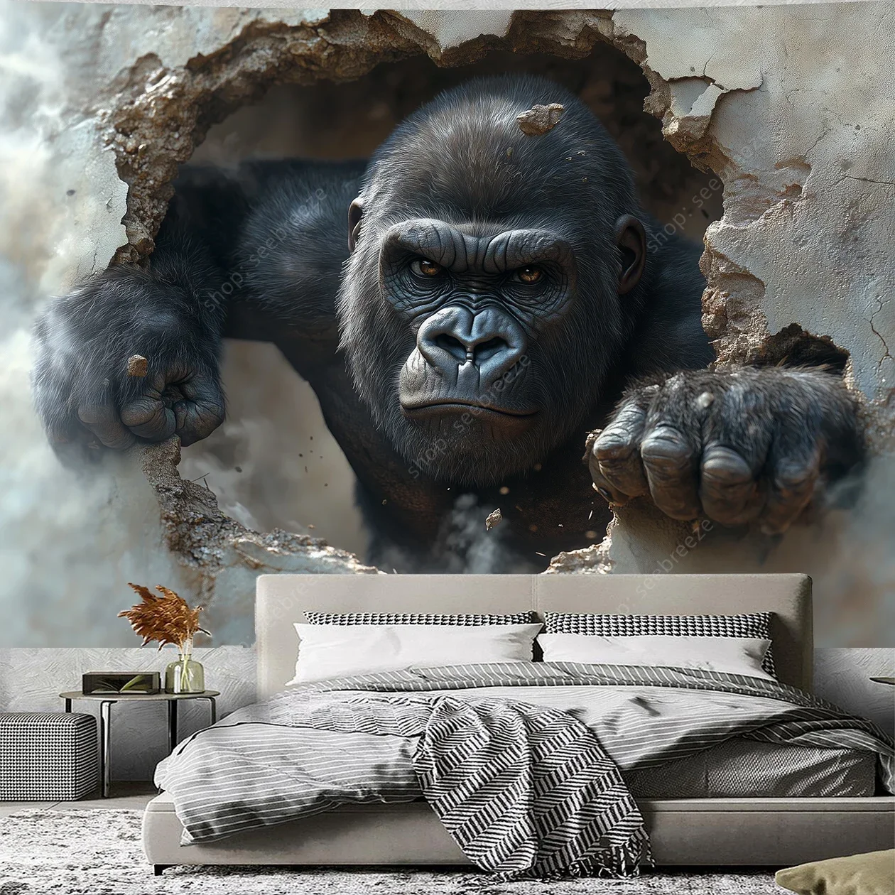 

Гобелен Angry Gorilla Climbing Out of A Hole