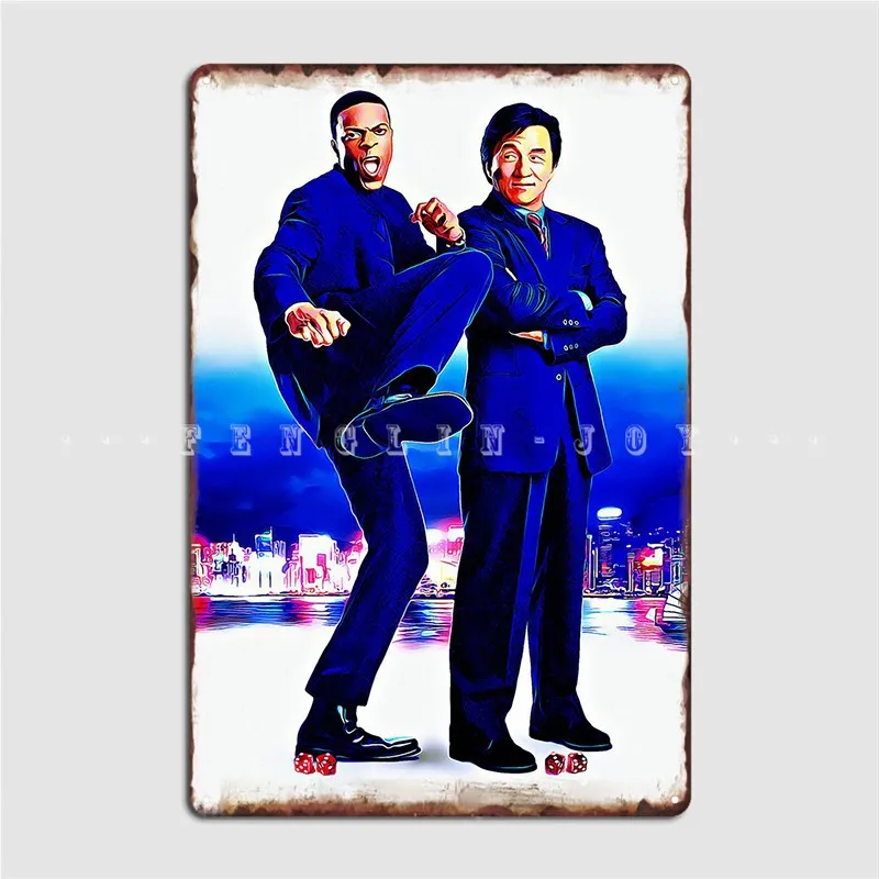 

Rush Hour 2 Poster Metal Plaque Wall Mural Living Room Funny Painting Décor Tin Sign Posters