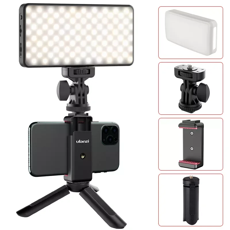 

Ulanzi VL200 2500k-9000k Led Camera Light With Tripod Phone Holder 360° Ball Head Dimmable Led Video Light With Soft Diffuser