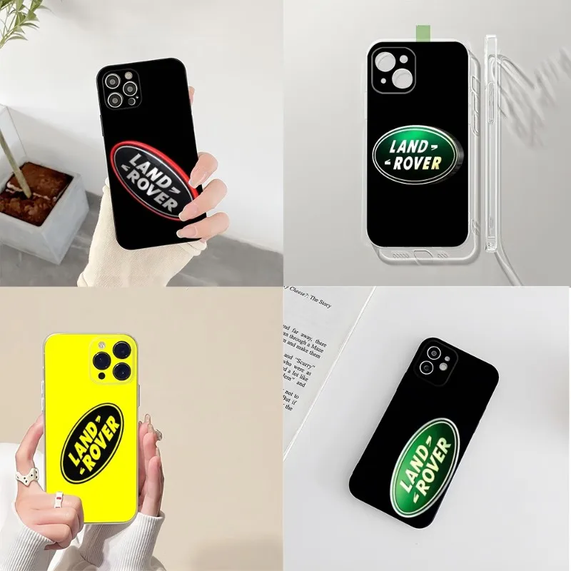 

Автомобильный чехол для телефона Land Rover 2023 для IPhone 14 12 13 11 Pro Max Mini X XR XS Max 7 8 Plus, черный с прозрачным силиконовым покрытием