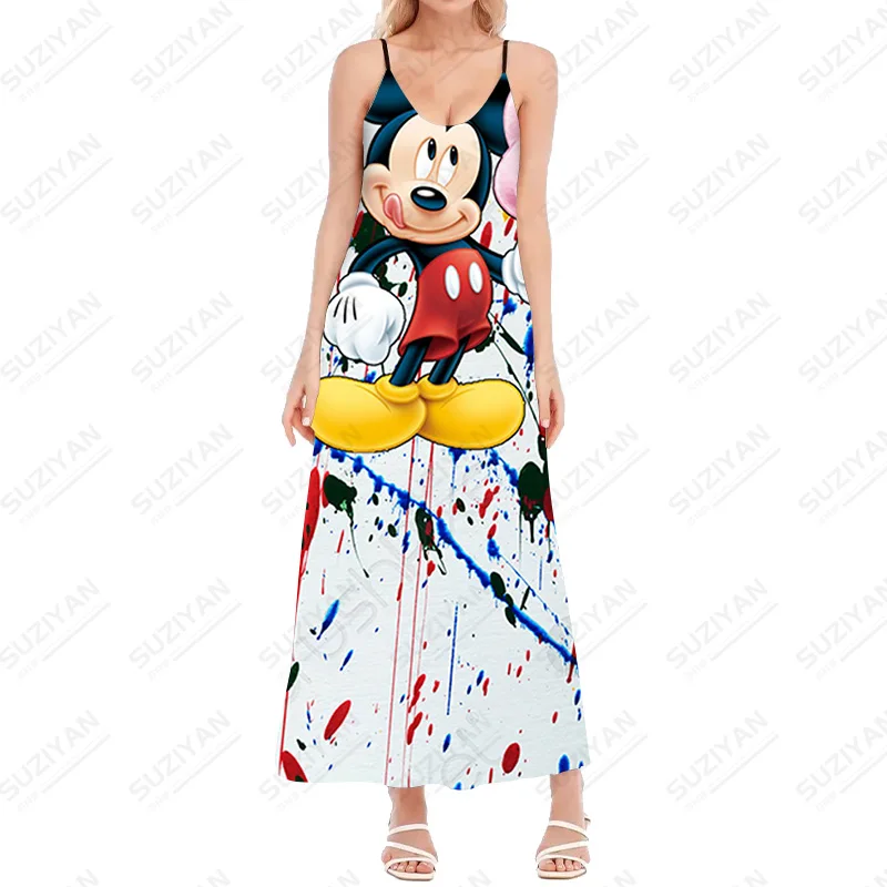 

Sleeveless Slim Sheath Long Maxi Dresses Spaghetti Strap Sleeveless Dress Maxi Dresses For Women Vintage Print Dress