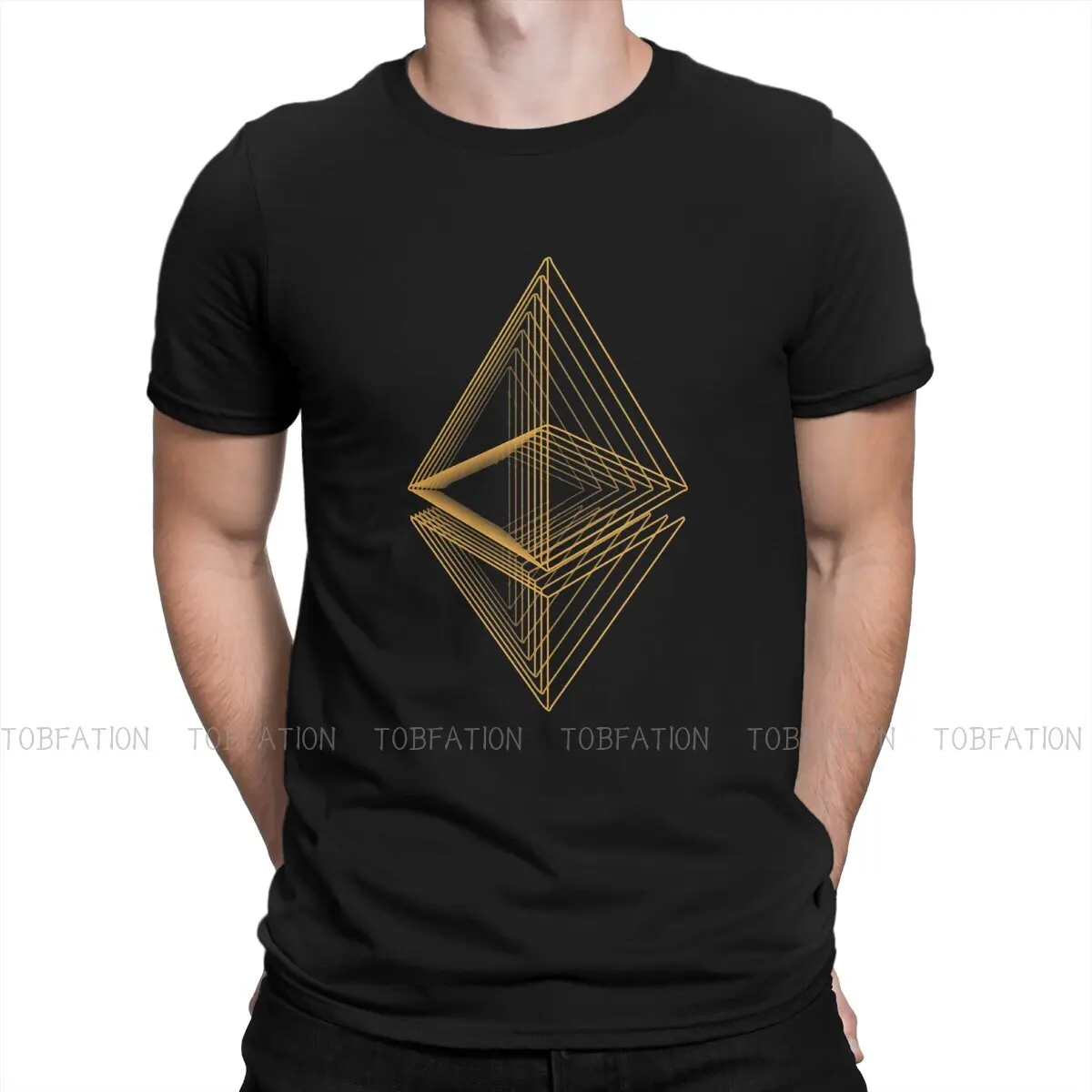 

Ethereum Gold Modern Typography Hipster TShirts Crypto Coin Men Harajuku Pure Cotton Tops T Shirt Round Neck Big Size
