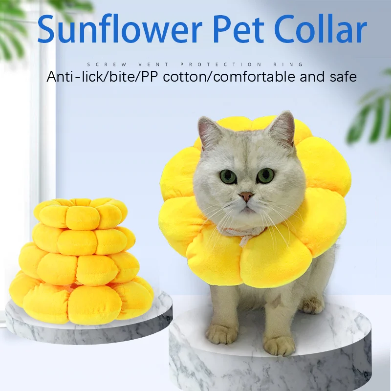 

Sunflower Elizabeth Ring Cat Dog Grooming Anti-Bite Ring Protection Neck Sleeve Shame Collar Pet Supplies