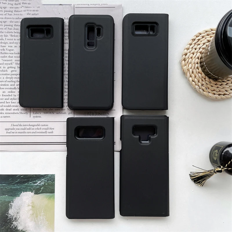 

For Samsung S8 S9 S10 Plus Case Smart View Window Flip Case Leather Clear S-View Phone LED Cover For Galaxy Note 8 9 S10+ S8+ S9