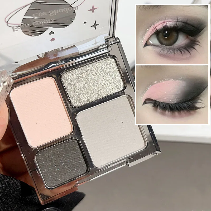 Блестящие дымчатые серые тени для век Палитра стойкие матовые перламутровые