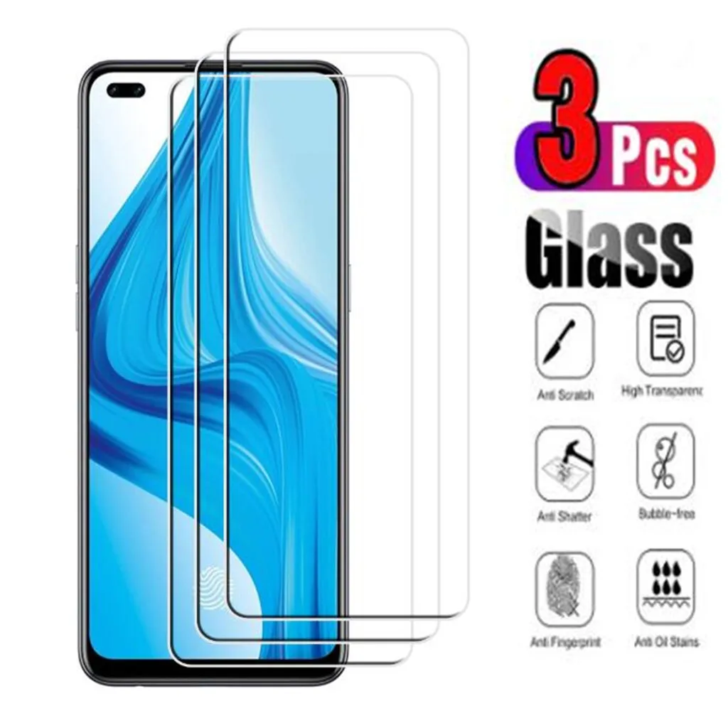 Защитное стекло для OPPO F17 Pro Find X2 Lite K7x Reno4 5G 4G SE Z Reno5 A11 A11x A1k, закаленное защитное стекло для экрана, защитная пленка, 3 шт.