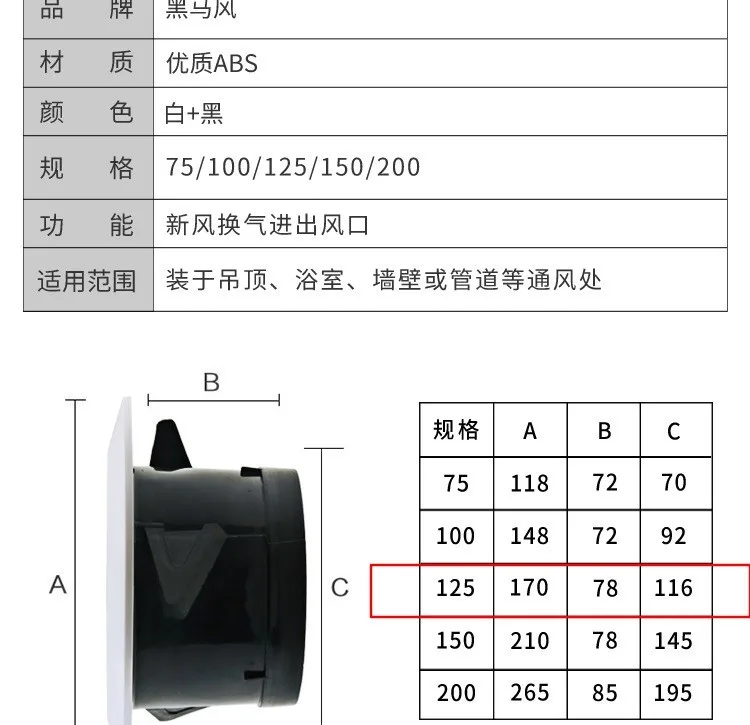 

Pipes Air Vent Grille Ventilation Exhaust Cover Ventilation Inlet Outlet Walls 1pc ABS plastic Ceiling Non-toxic