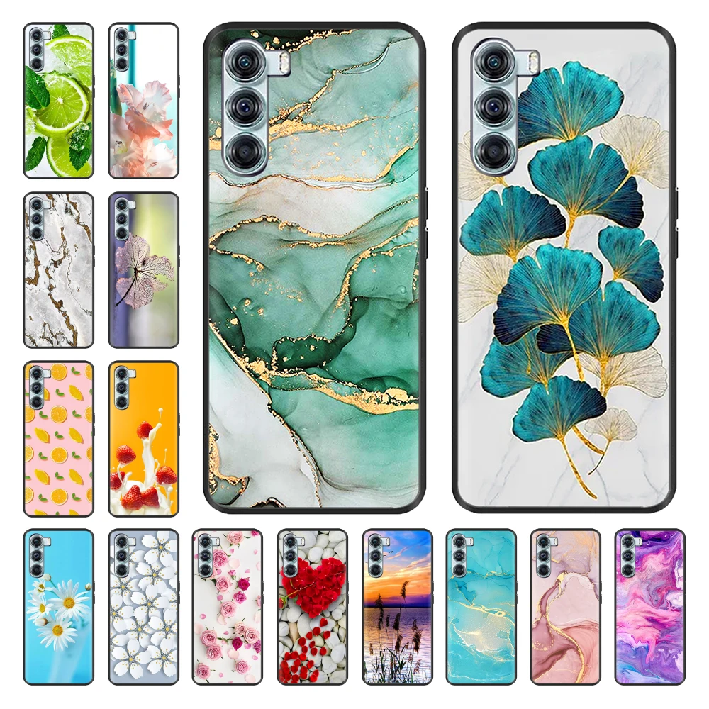 

For Moto G200 5G Case for Motorola Moto G200 5G Shockproof Cartoon Silicone Bumper Ginkgo Leaf MotoG200 G 200 Fundas 6.8 inch