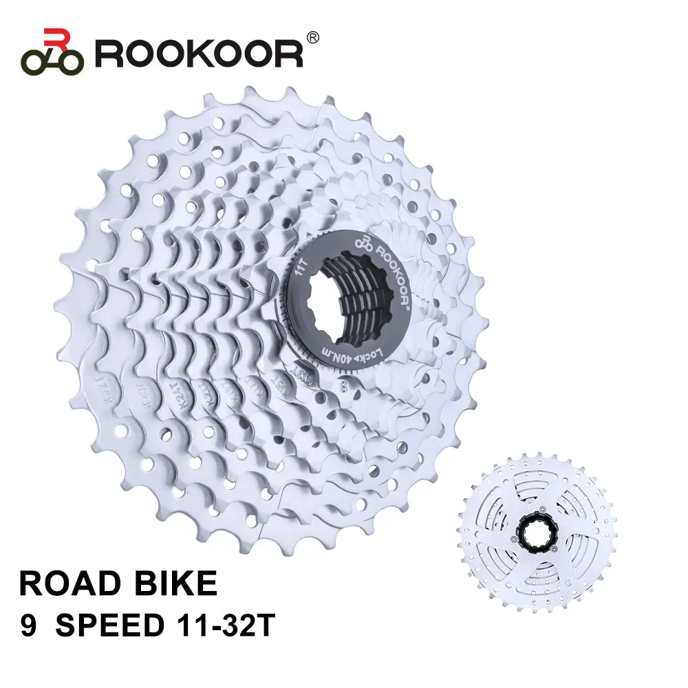 

Rookoor 9 Speed Bicycle Cassette Freewheel Road Bike Velocidade 11-32T Sprocket Bike Accessories for SHIMANO SRAM Cycling Parts