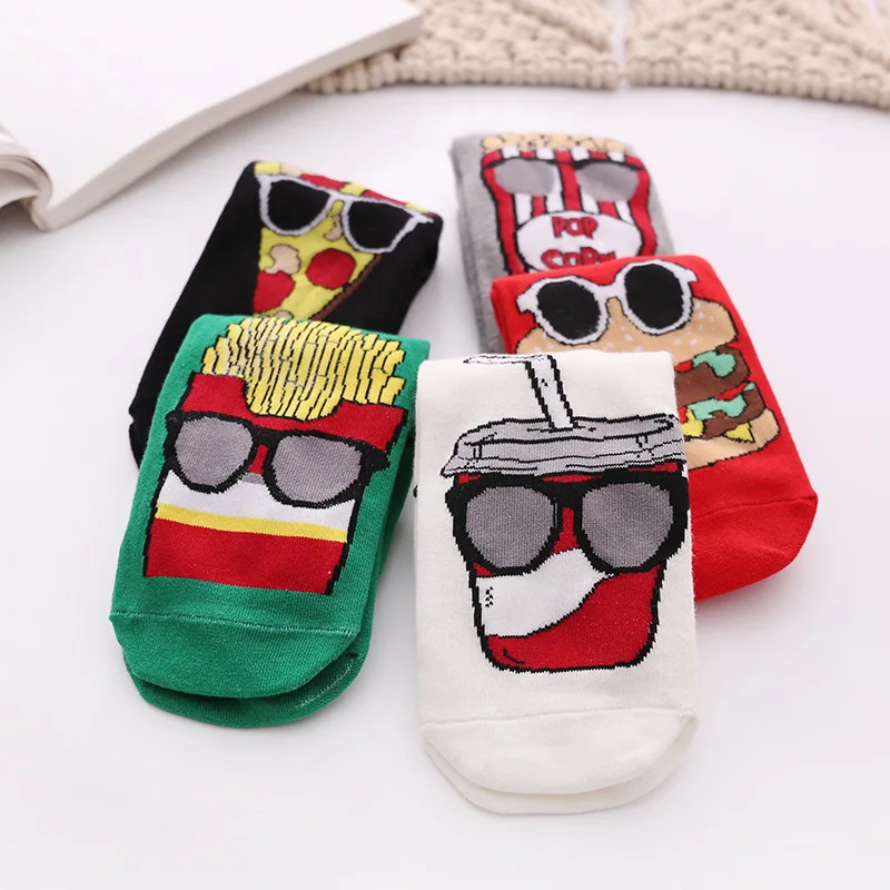 

Fashion Socks With Cartoon Burgers And Fries In Sstreet Ins