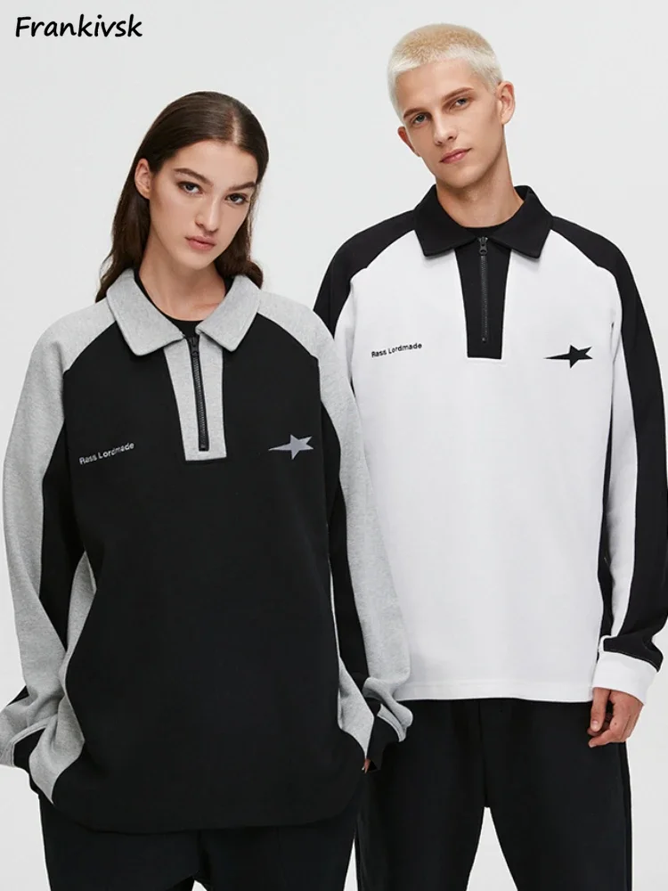 

Свитшот женский в стиле пэчворк, милый Универсальный свитшот с длинным рукавом, в американском ретро стиле, Y2k, одежда для пар, осень