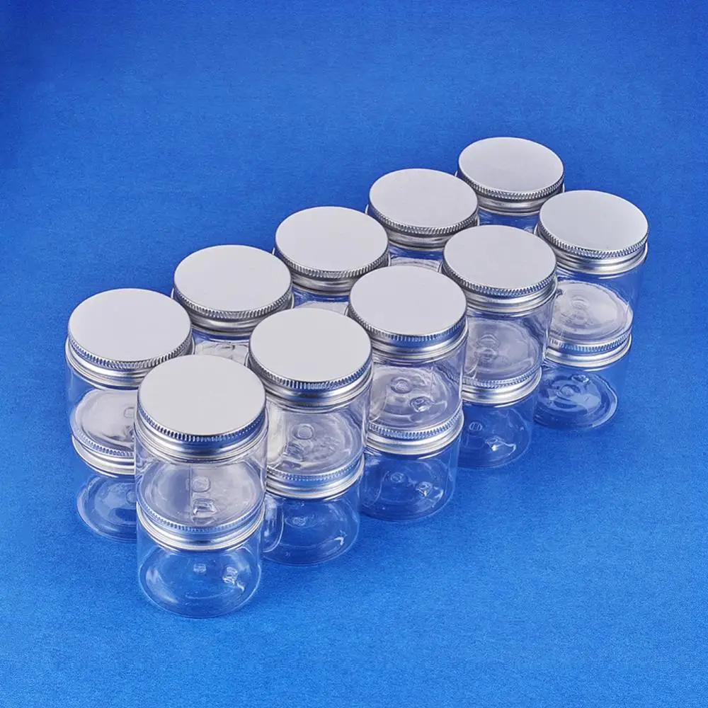 20Pcs/set Transparent Plastic Bead Containers 30ml Column Jewelry Storage Boxes Small Parts Crafts Packaging Jars