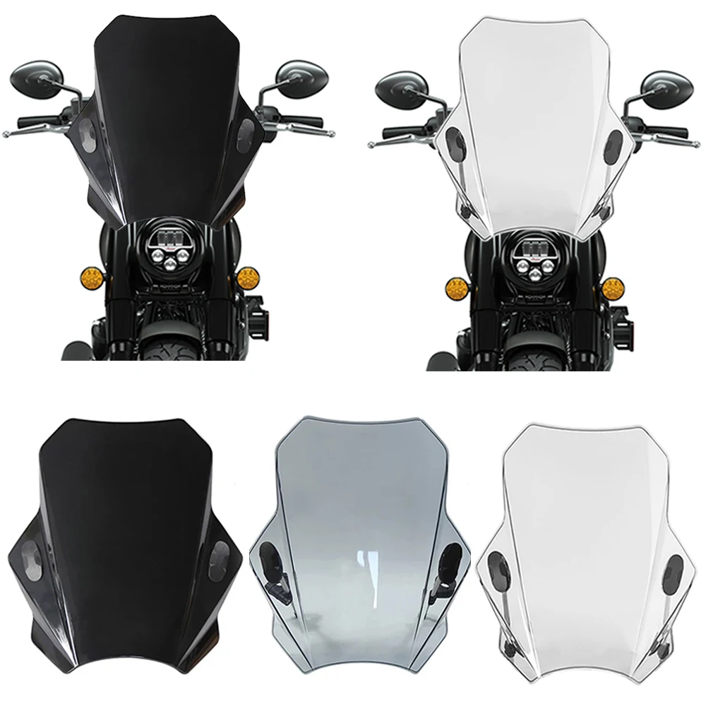 

For Indian Chief Dark Horse Bobber 2022 2023 Universal Motorcycle Windshield Glass Cover Screen Deflector Motorcycle Accessories