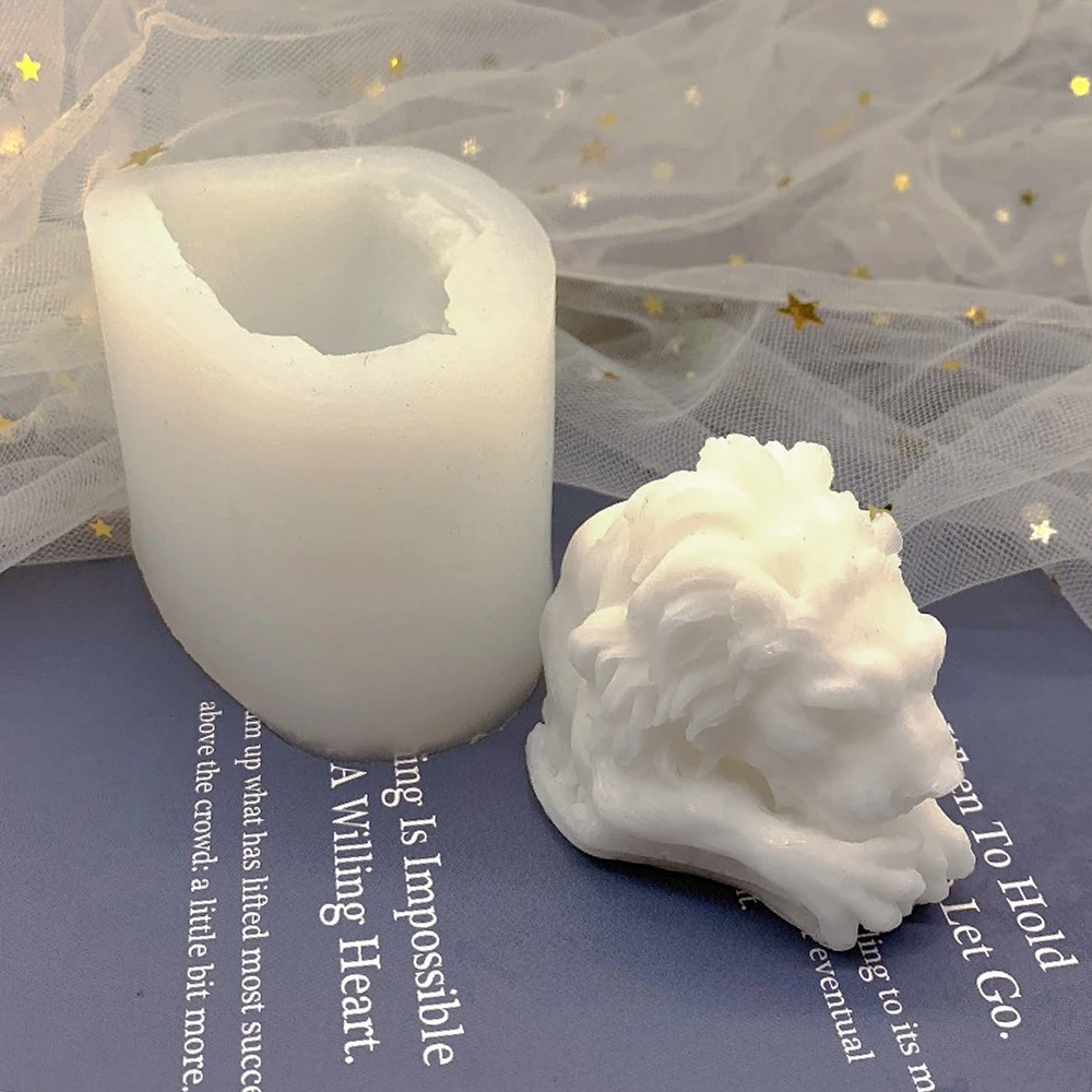 

3D Lion Silicone Candle Mold DIY Aroma Soy Wax Handmade Soap Polymer Clay Plaster Epoxy Resin Mold for Home Decor Gifts