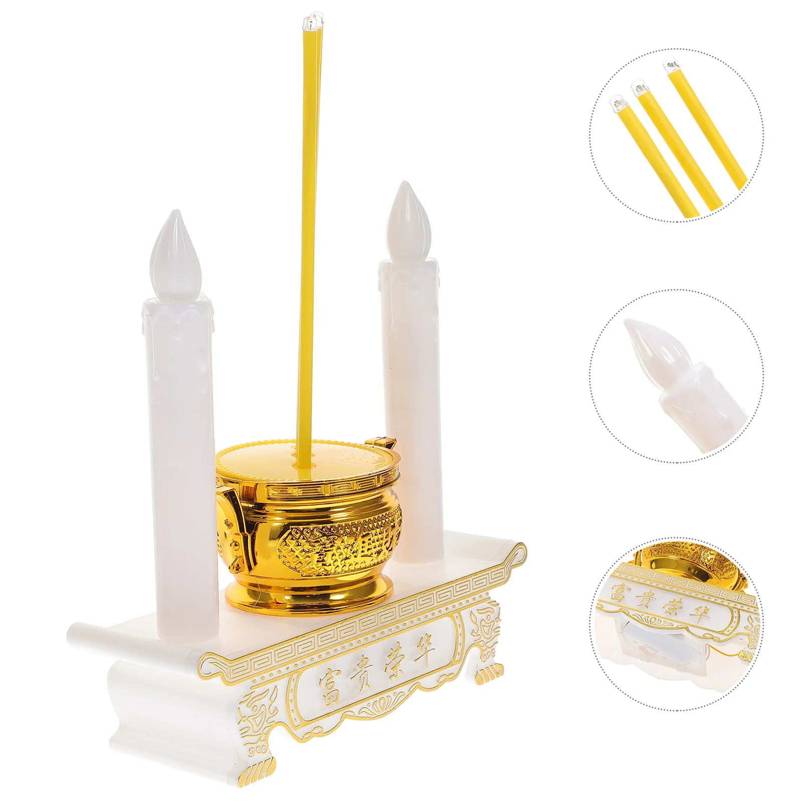 

Buddhist Chinese Altar Led Supplies Retro Light Decor Lamp Holder Temple Shui Offering Feng Thai Accessories Vintage Home