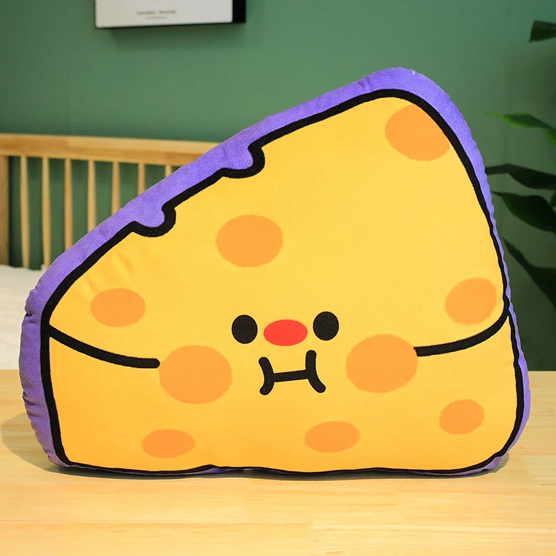 

1pc Creative Funny Cheese Bread Poached Egg Onigiri Toast Pillow Food Plush Toys Simulated Snack Decor Backrest Cushion