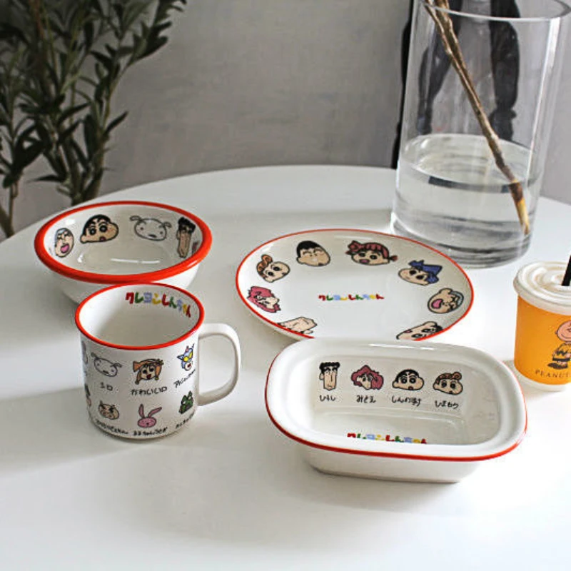 

Dessert Plate Ceramic Dish Cutlery Cartoon Salad Bowl Mug Baked Rice Bowl Snack Plate Breakfast Plate Set