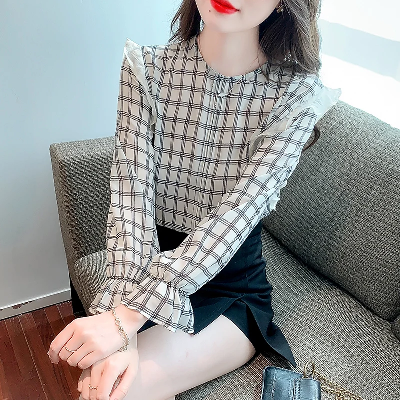 

Elegant Office Blouse Female Casual Shirts Ladies Chic Printing Long Sleeve Blouses Women Fashion Luxury Mujer Blusas NYJ54