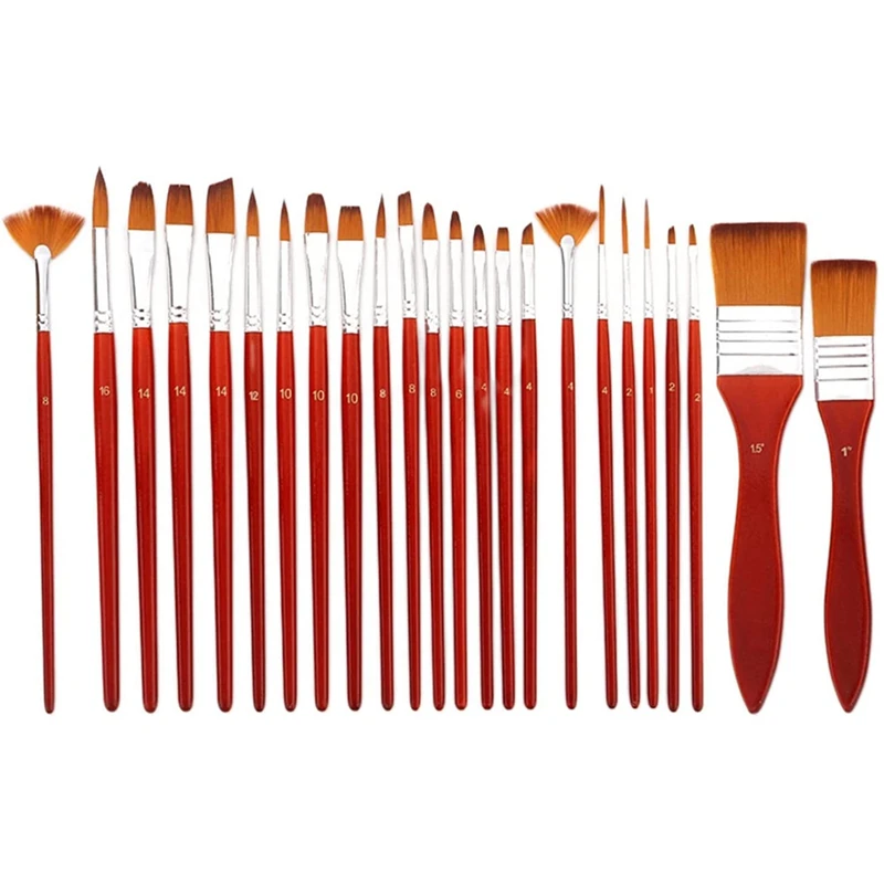 

24Pcs Paint Brushes Set Acrylic Painting with Cloth Bag DIY Craft Miniature Detail Oil Watercolor Art for Supplies Paint