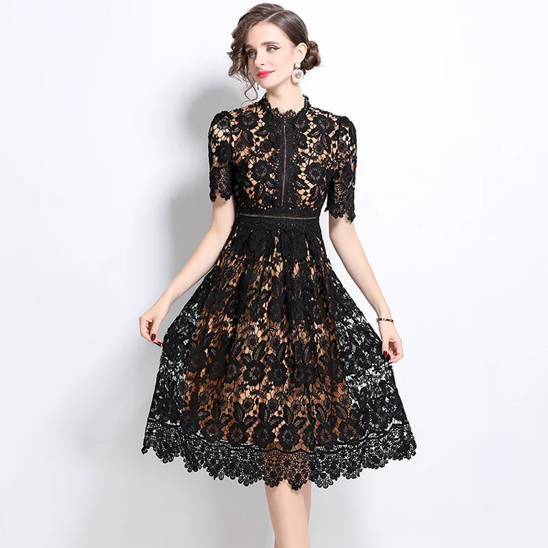 Новинка 2025 летние женские платья с короткими рукавами элегантное тонкое элитное