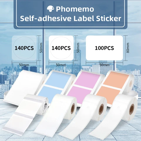 Самоклеящаяся бумага для этикеток Phomemo для Phomemo M110/M200, самоклеящийся принтер для этикеток, водостойкая бирка, бирка для ювелирных изделий, термонаклейка