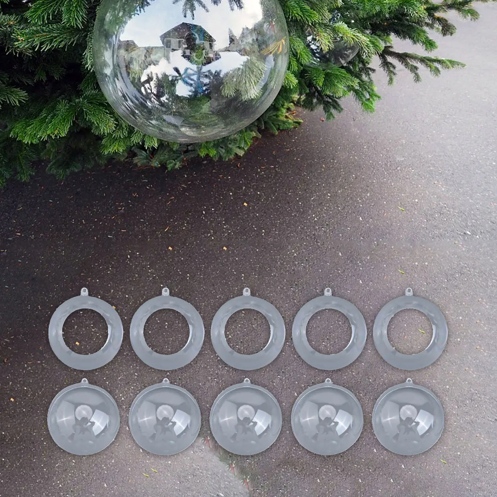 10 шт. универсальные прозрачные акриловые открытые шары для праздничных поделок и