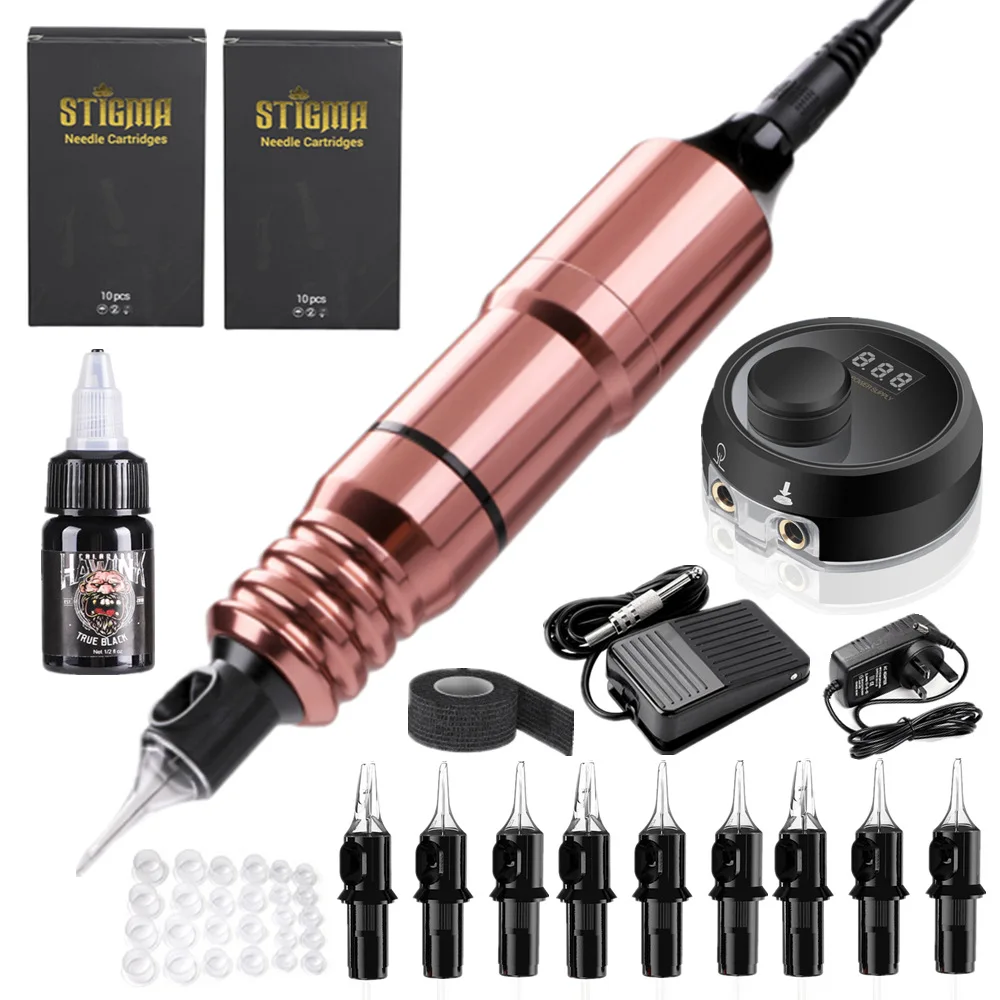 

Hot Sale Professional Tattoo Machine Set Electric Motor Tattoo Pen All-in-one Machine Full Set of Body Painting Tattoo Equipment