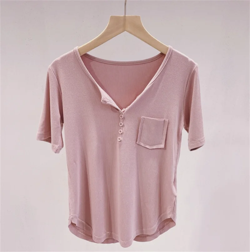 

V-neck Summer Loose Sweat Absorbing Dance Practice Top Short Sleeves Large Stretch Dancing T-shirt