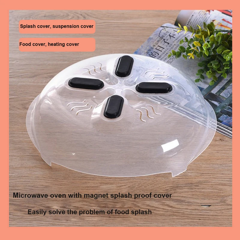 

Magnetic Splatter Lid With Steam Vents Oven Oil Cap Professional Heat Resistant Anti-sputtering Cover Wholesale Microwave Food