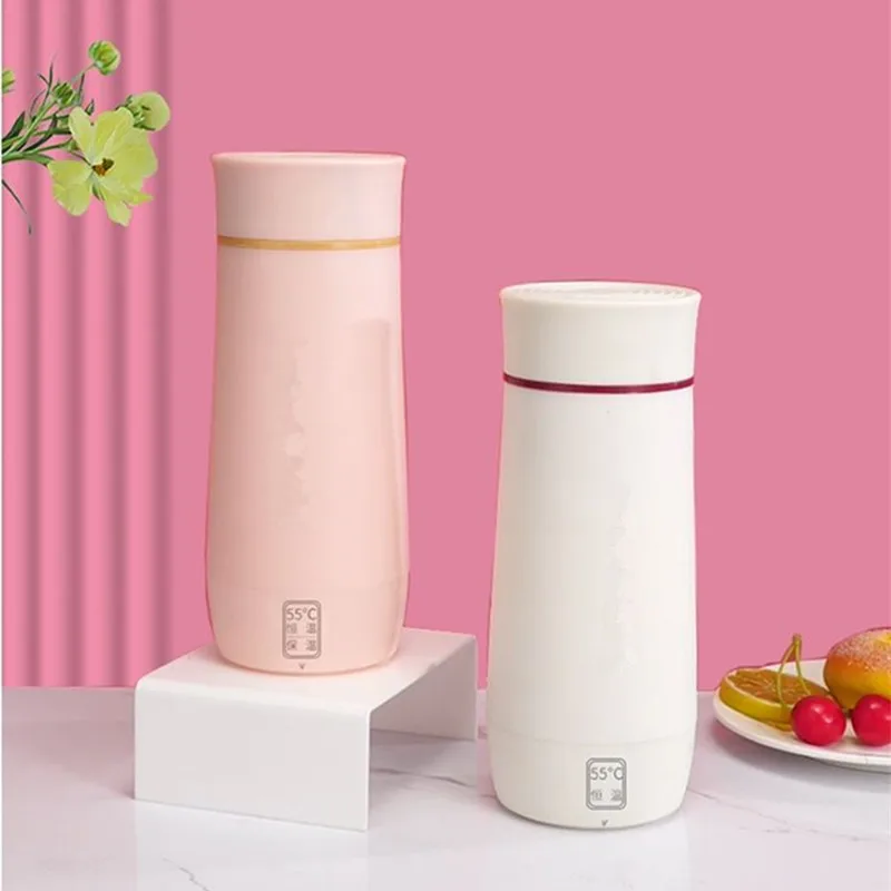 

New Car Thermostat Cup 55°C Mini Electric Water Cup Student Office Thermos Cup USB Hot Water Cup Outdoor Hot Milk For Baby Must