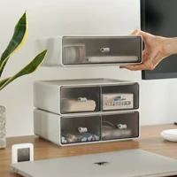 home simple desktop drawer storage box plastic transparent cosmetics or sundries organizer rack living room storage accessories