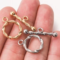 5 sets gold spiral ot toggle clasps 18k stainless steel hooks necklace supplies diy bracelet connectors findings jewelry making