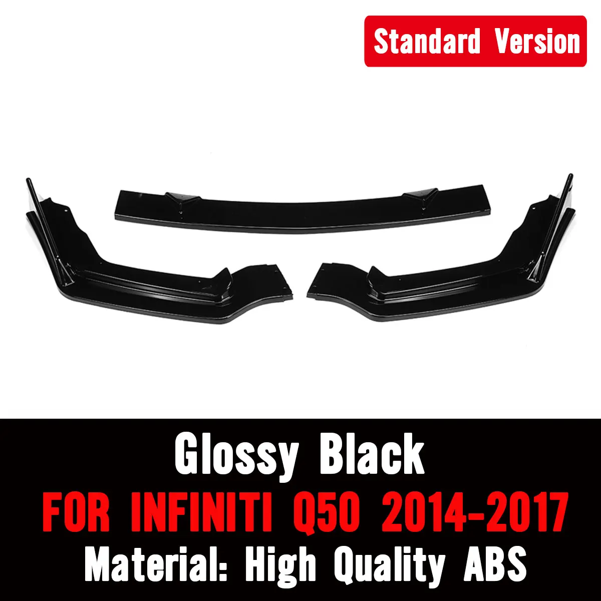 

Передний бампер автомобиля, спойлер для губ, сплиттер, диффузор для губ, защита бампера, фартук, комплект кузова для Infiniti Q50, стандартная/спортивная версия 2014-2017