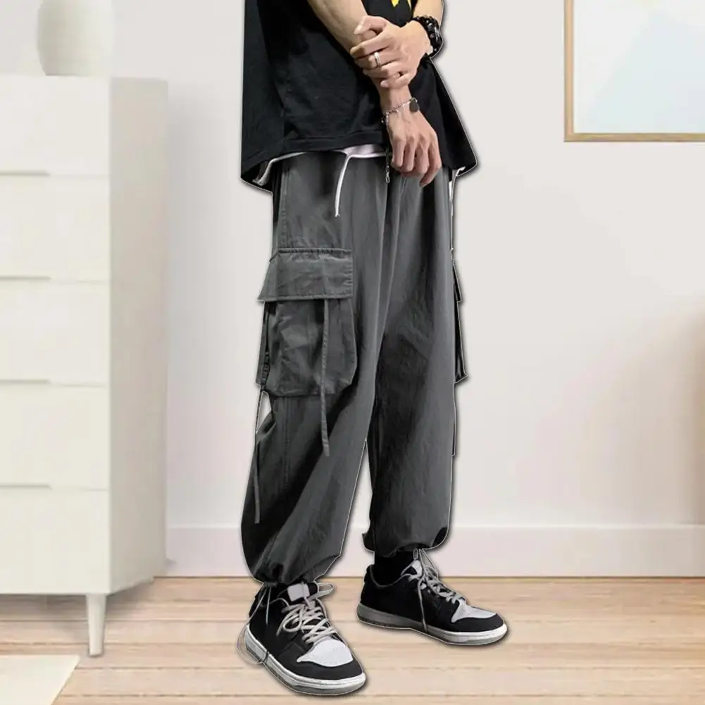 

Men Overalls All Match Casual Pants Relaxed Fit Mid Waist Cargo Pants