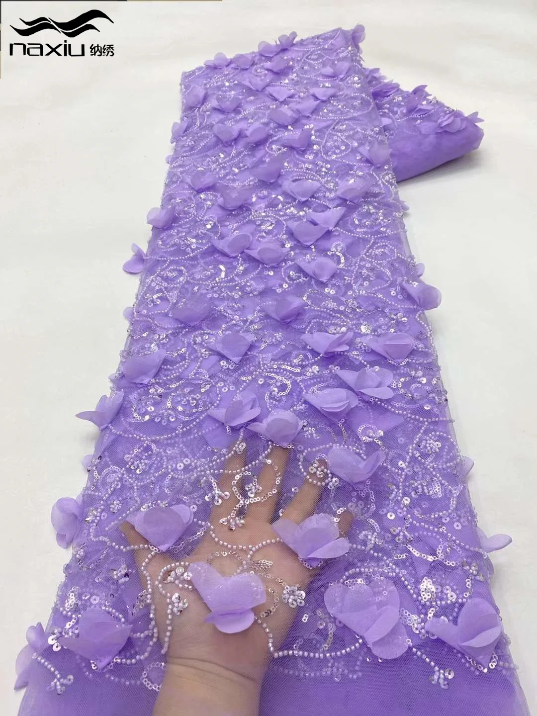 Кружевная ткань Madison с 3D цветами африканская кружевная 5 ярдов французские