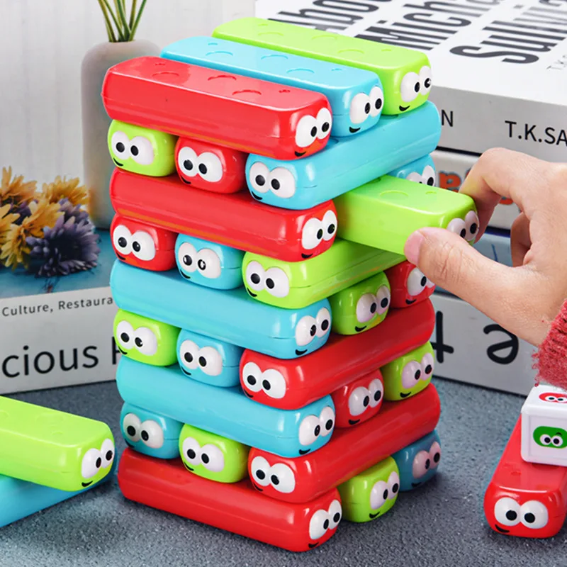 

Early childhood education color stackable tower parent-child game interactive children's puzzle stackable building block toy kid