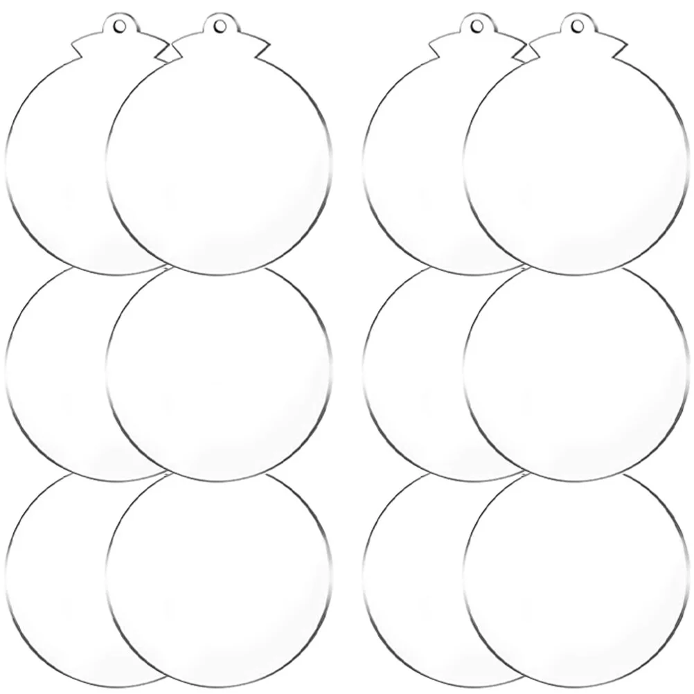 

72 Pcs Ornament Christmas Tree Decorations Ball Blank Pendants Transparent Acrylic Balls Xmas Decorative Ornaments Party Favors