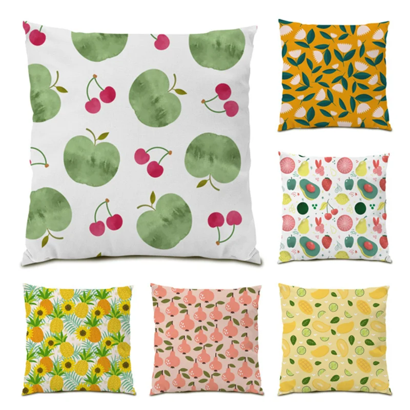 

Pillowcase Fruit Pillow Cover Beautiful Plant Decoration Home Decor Polyester Linen Pillow Cover Decorative Cushion Velvet E0564