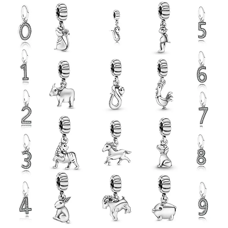 

Authentic 925 Sterling Silver Zodiac series Fit Original 925 Pandora Bracelet&Bangle For Women Birthday Fashion Jewelry Gift