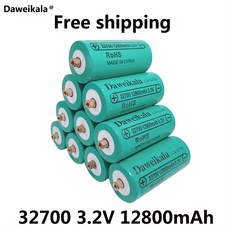 

12pcsDaweikala New 32700 12800mAh 3.2V Lifepo4 Rechargeable Battery Professional Lithium Iron Phosphate Power Battery with Screw