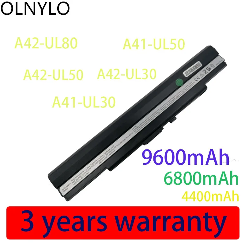 

Laptop Battery For Asus A41-UL50 A42-UL50 UL30 UL30A UL80A UL50 UL50A UL80V UL80 UL30A-X2 UL30A-A1 UL80VS UL50Vg U35JC