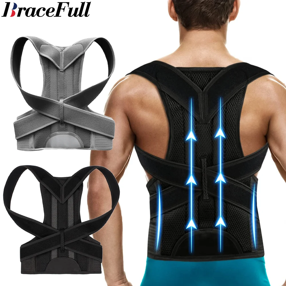 

Men Women Posture Corrector Back Brace Upper Pain Relief Muscle Support Straightener Shoulder Neck Clavicle Spine Improves