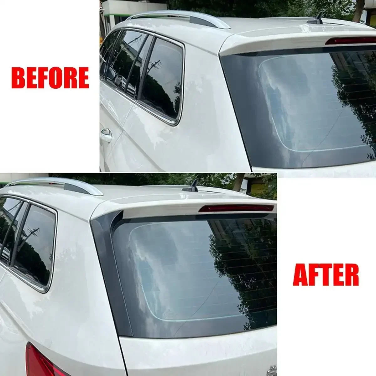 Пара боковых спойлеров заднего стекла для Skoda Kodiaq черные автомобильные Спойлеры