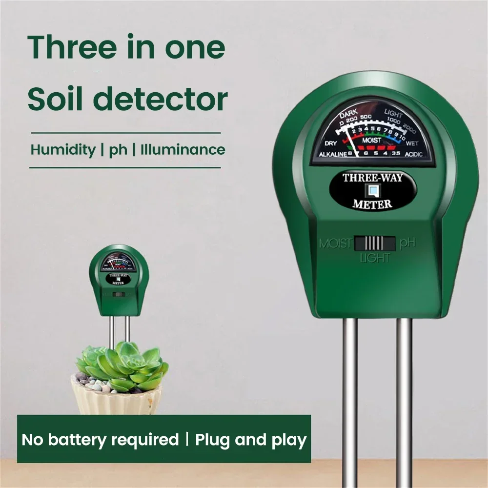 

Garden Sunlight Meter In1 Moisture Instrument PH Light Soil Flowers Humidity 3 Sensor Tester Water Moist Acidity PH Testing Test