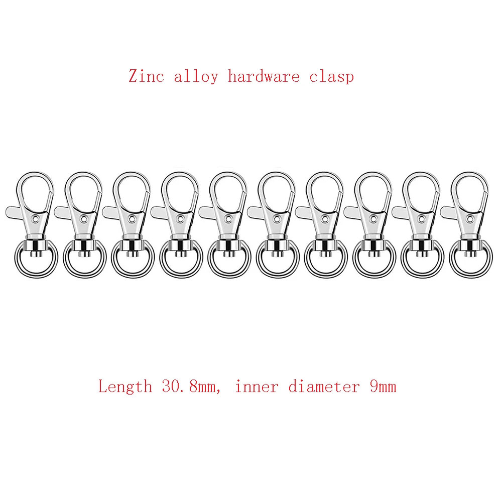 

10/50Pcs Swivel Clasps Bright Key Rings Metal Lanyard Snap Hooks Metal Lobster Claw Bright Hooks for Keychain Crafting