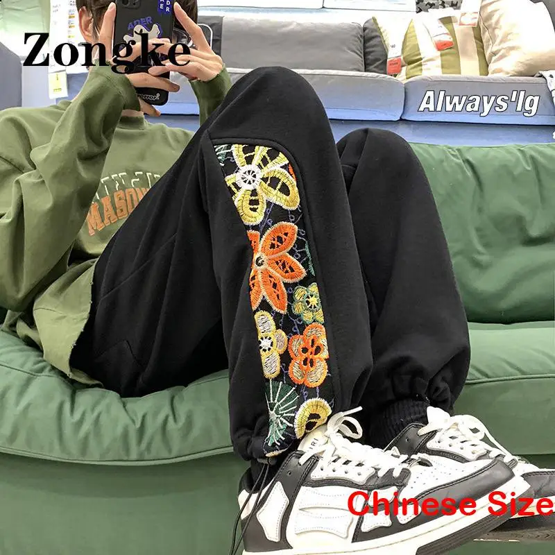 

Повседневные мужские брюки Zongke с вышивкой, мужские джоггеры, одежда, китайский Размер 5XL, весна 2023, Новое поступление