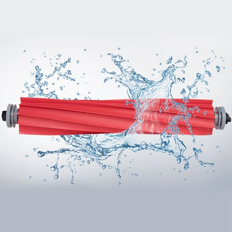 Роликовая щетка и крышка основной щетки белый красный пластик + резина для